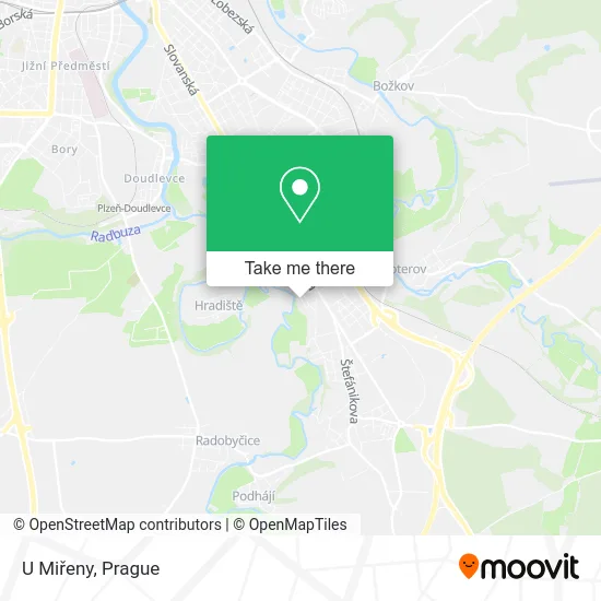 U Miřeny map