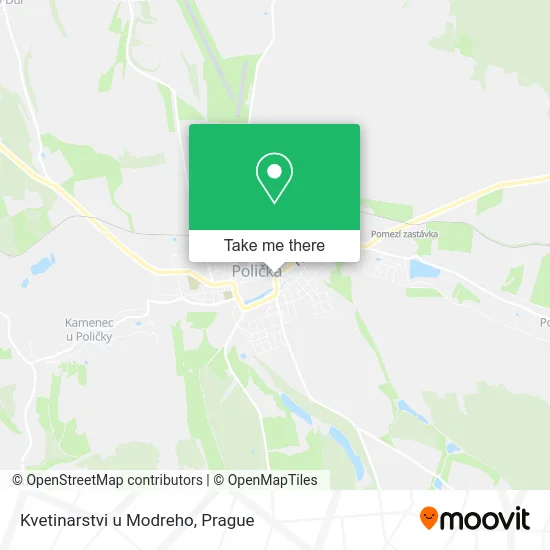 Карта Kvetinarstvi u Modreho