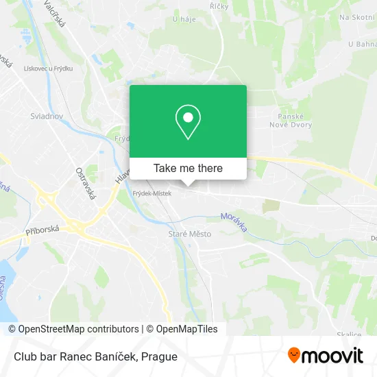 Карта Club bar Ranec Baníček