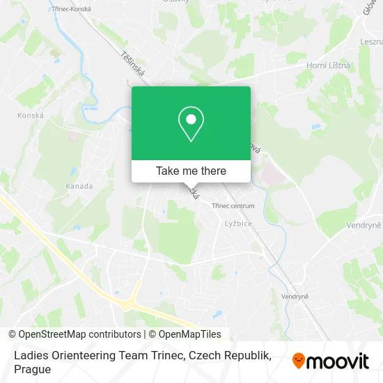 Ladies Orienteering Team Trinec, Czech Republik map