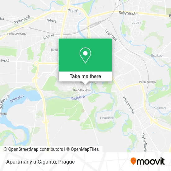 Карта Apartmány u Gigantu