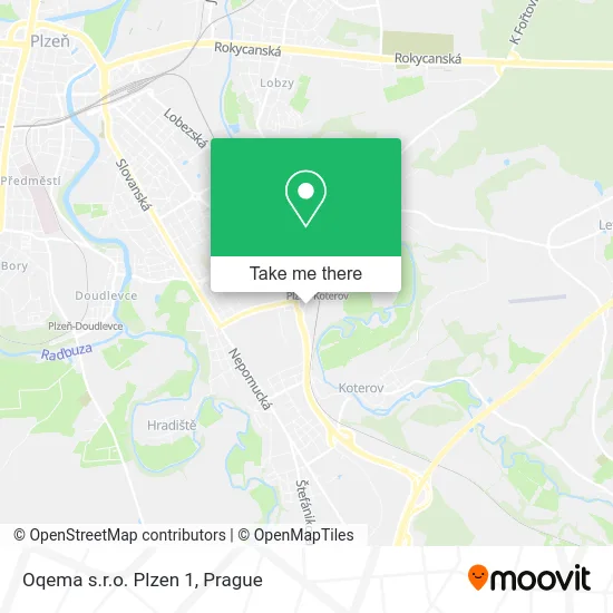 Карта Oqema s.r.o. Plzen 1