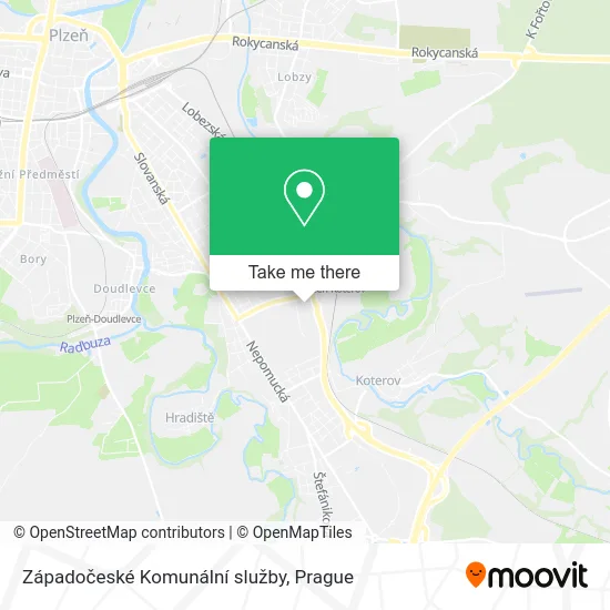 Карта Západočeské Komunální služby