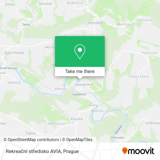 Rekreační středisko AVIA map