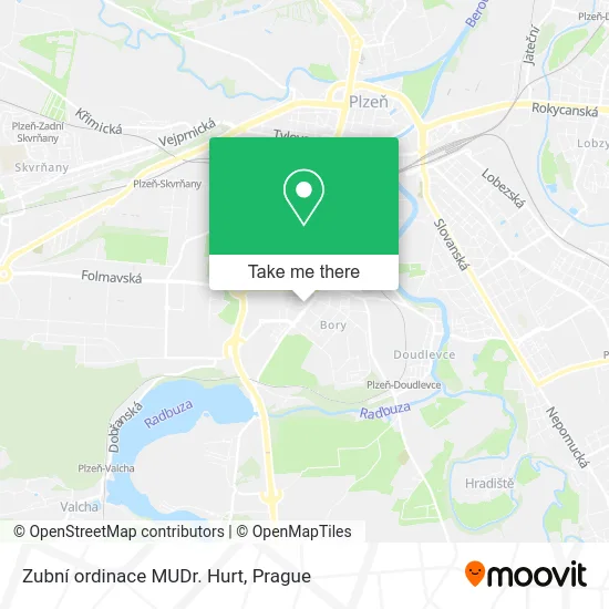 Карта Zubní ordinace MUDr. Hurt