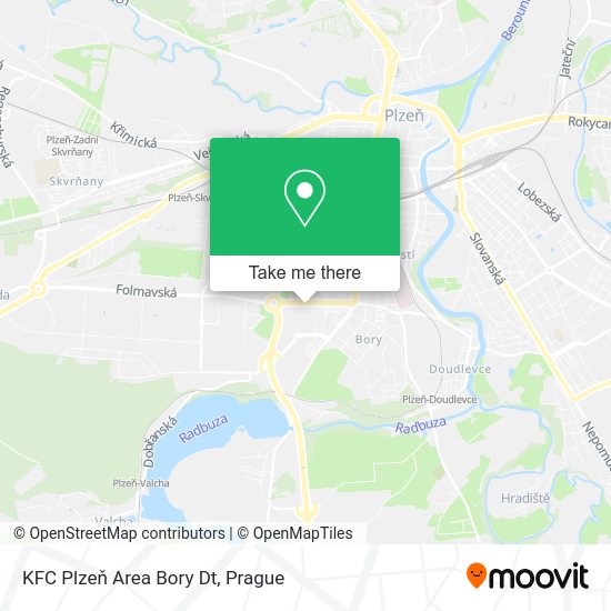 Карта KFC Plzeň Area Bory Dt
