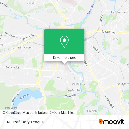 FN Plzeň-Bory map