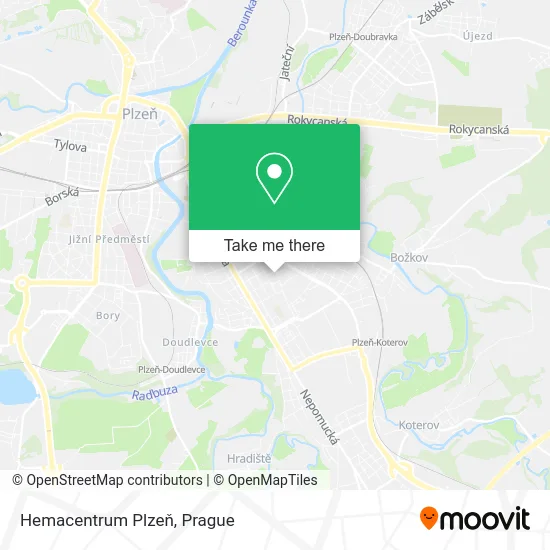 Карта Hemacentrum Plzeň