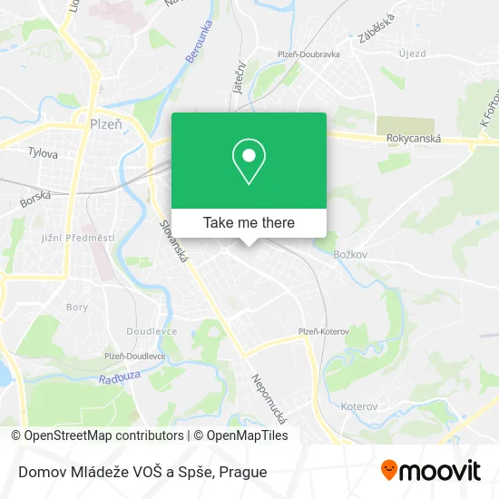 Карта Domov Mládeže VOŠ a Spše