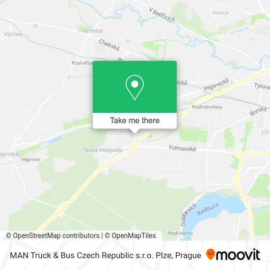 Карта MAN Truck & Bus Czech Republic s.r.o. Plze