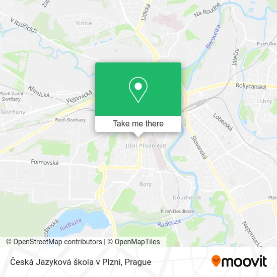Карта Česká Jazyková škola v Plzni