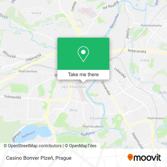 Карта Casino Bonver Plzeň