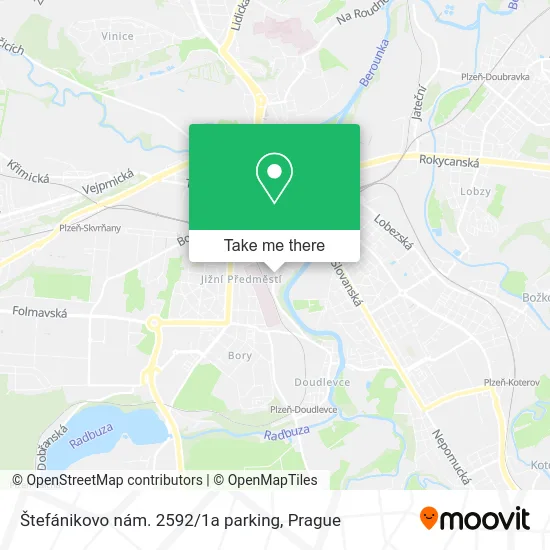 Карта Štefánikovo nám. 2592 / 1a parking