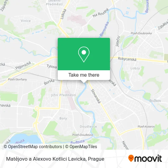 Карта Matějovo a Alexovo Kotlici Lavicka