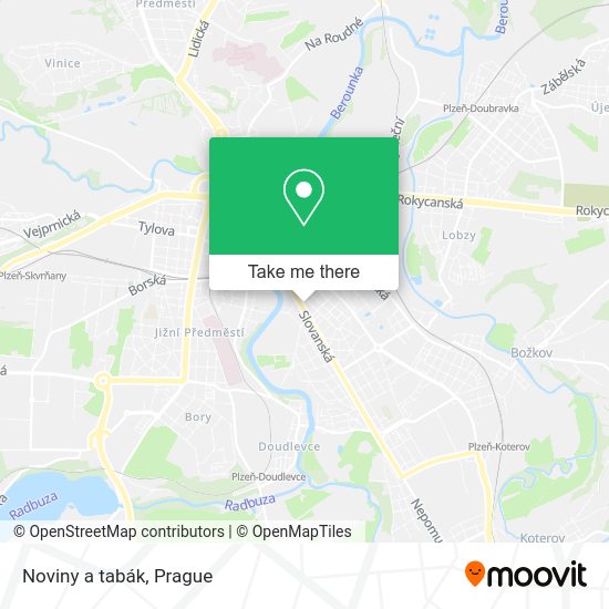 Карта Noviny a tabák
