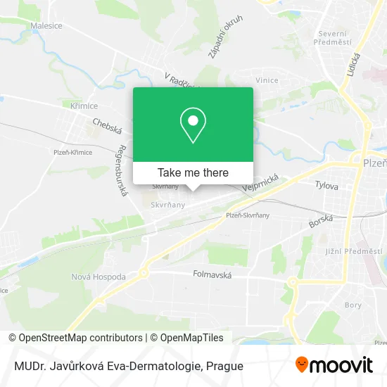 Карта MUDr. Javůrková Eva-Dermatologie
