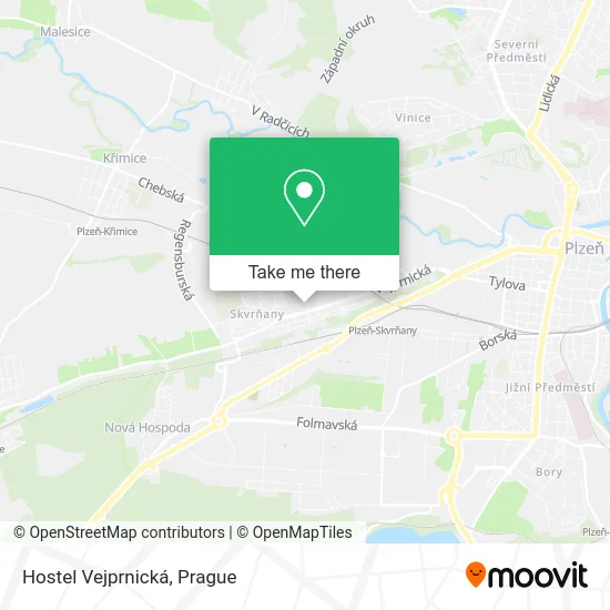 Карта Hostel Vejprnická