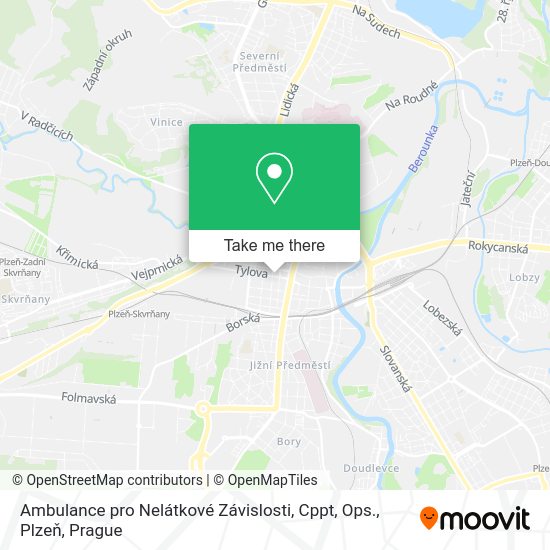 Карта Ambulance pro Nelátkové Závislosti, Cppt, Ops., Plzeň