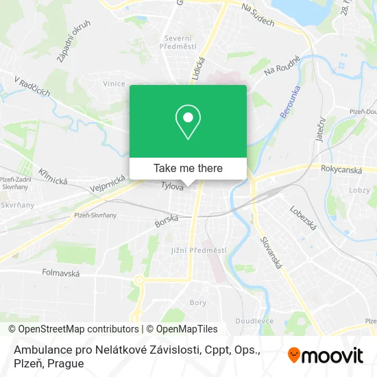 Карта Ambulance pro Nelátkové Závislosti, Cppt, Ops., Plzeň