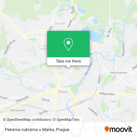 Карта Pekárna cukrárna u Marka