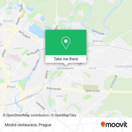 Карта Modrá restaurace
