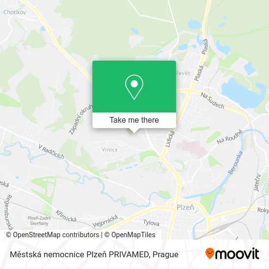 Карта Městská nemocnice Plzeň PRIVAMED
