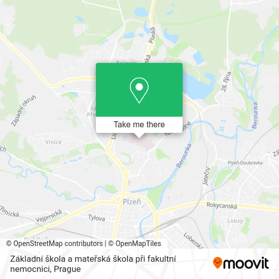 Карта Základní škola a mateřská škola při fakultní nemocnici