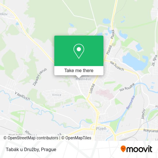 Карта Tabák u Družby