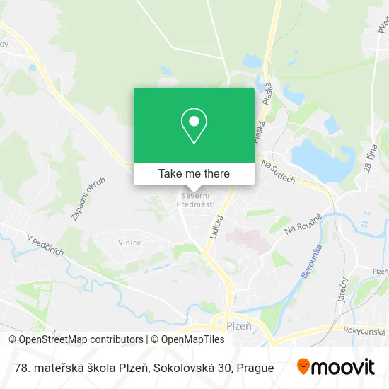 78. mateřská škola Plzeň, Sokolovská 30 map