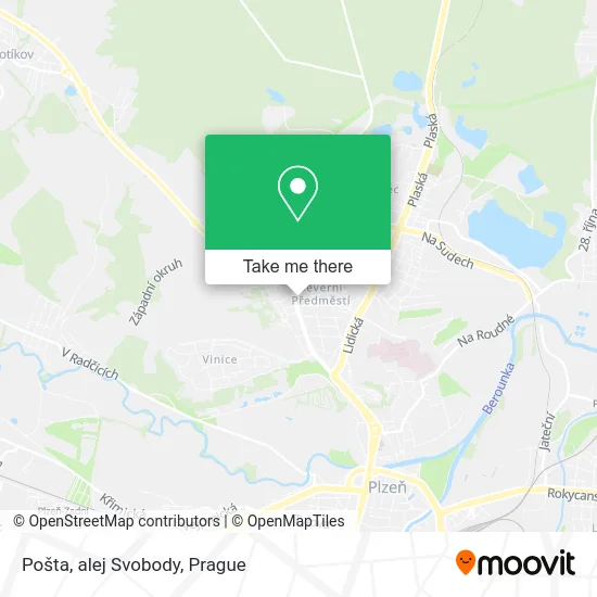 Карта Pošta, alej Svobody