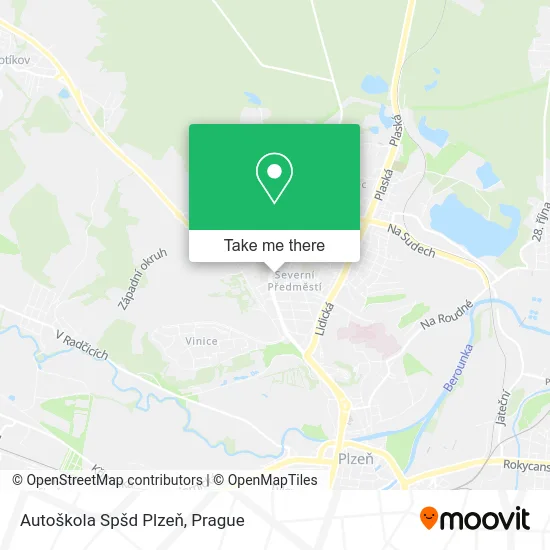 Карта Autoškola Spšd Plzeň