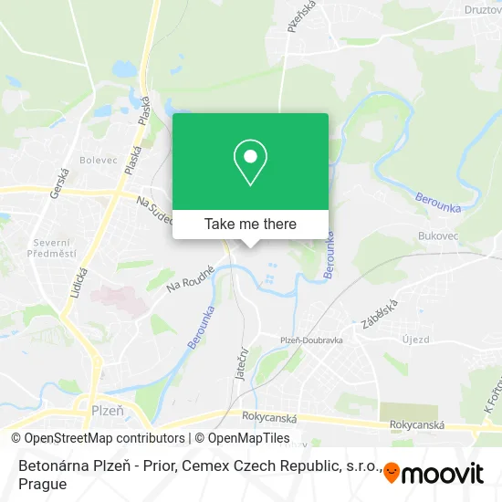 Карта Betonárna Plzeň - Prior, Cemex Czech Republic, s.r.o.
