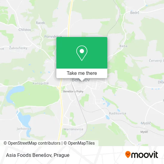 Карта Asia Foods Benešov
