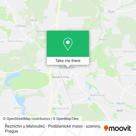 Карта Řeznictví u Matoušků - Podblanické maso - uzeniny