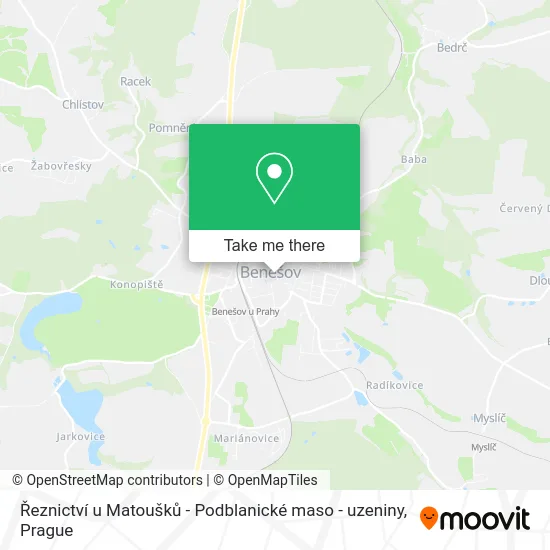Карта Řeznictví u Matoušků - Podblanické maso - uzeniny
