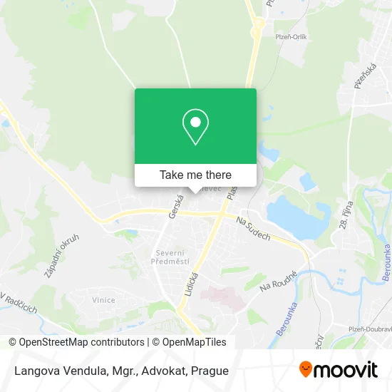 Карта Langova Vendula, Mgr., Advokat