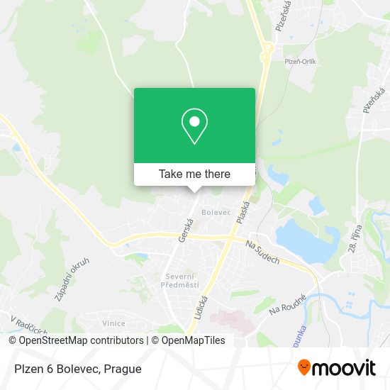 Карта Plzen 6 Bolevec