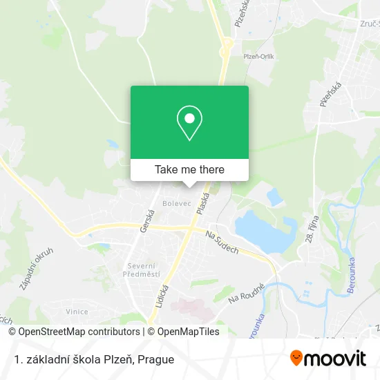 1. základní škola Plzeň map