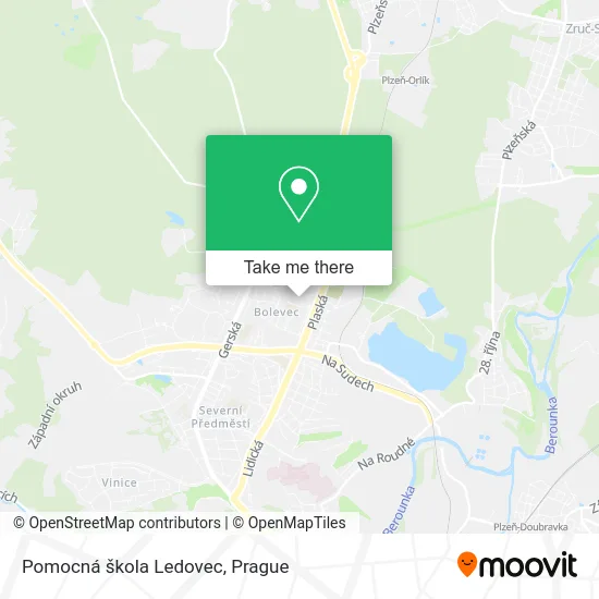 Pomocná škola Ledovec map