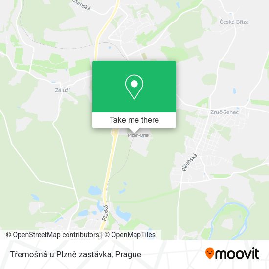 Карта Třemošná u Plzně zastávka