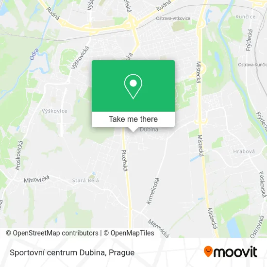 Карта Sportovní centrum Dubina