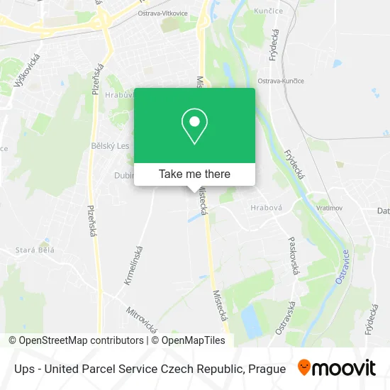 Карта Ups - United Parcel Service Czech Republic