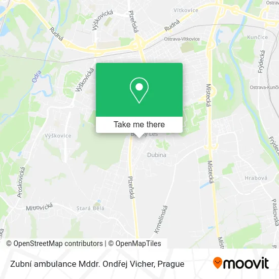 Карта Zubní ambulance Mddr. Ondřej Vicher