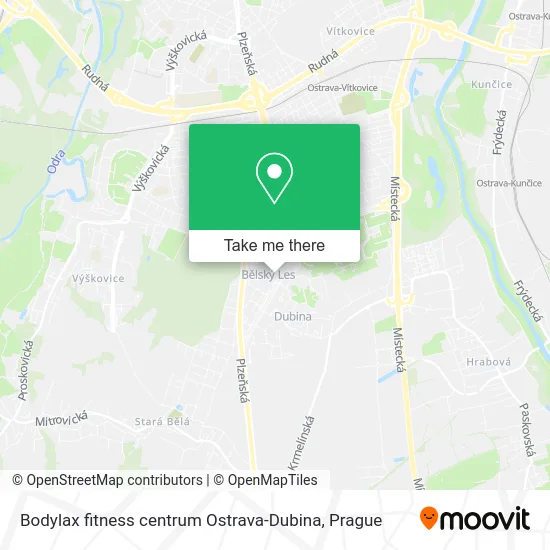 Карта Bodylax fitness centrum Ostrava-Dubina