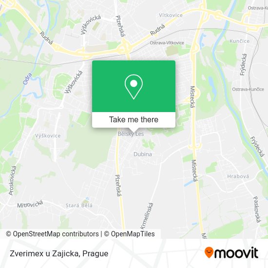 Карта Zverimex u Zajicka