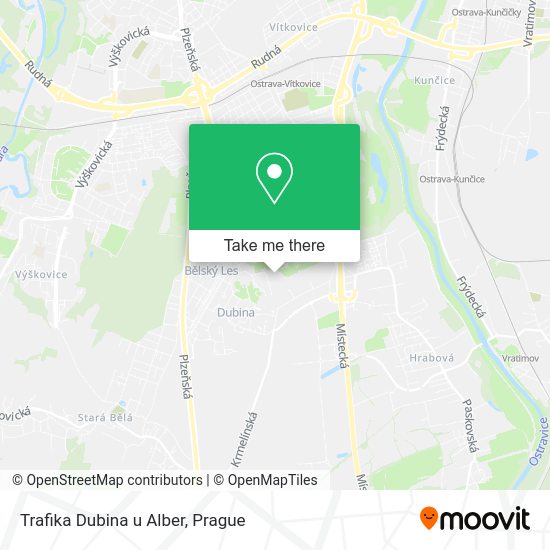 Карта Trafika Dubina u Alber