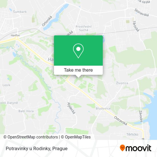 Карта Potravinky u Rodinky