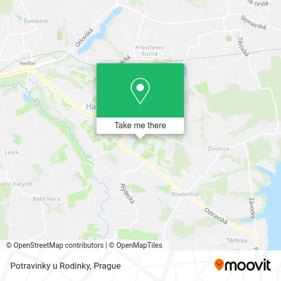 Карта Potravinky u Rodinky