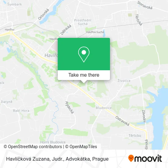 Карта Havlíčková Zuzana, Judr., Advokátka