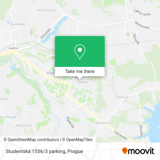 Карта Studentská 1556/3 parking